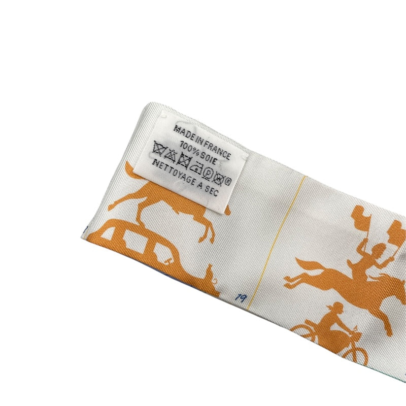 エルメス HERMES ツイリー Hermes Parade ホワイト シルク レディース スカーフ
