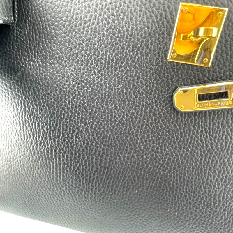 エルメス HERMES ケリー32 外縫い □C刻 ブラック×ゴールド金具 アルデンヌ レディース ハンドバッグ