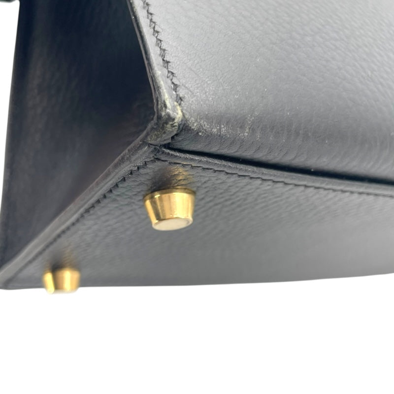 エルメス HERMES ケリー32 外縫い □C刻 ブラック×ゴールド金具 アルデンヌ レディース ハンドバッグ