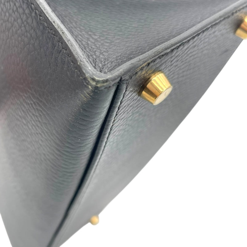 エルメス HERMES ケリー32 外縫い □C刻 ブラック×ゴールド金具 アルデンヌ レディース ハンドバッグ