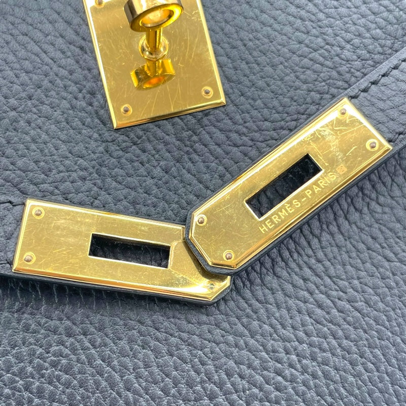 エルメス HERMES ケリー32 外縫い □C刻 ブラック×ゴールド金具 アルデンヌ レディース ハンドバッグ
