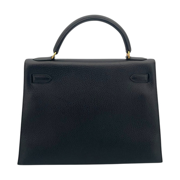エルメス HERMES ケリー32 外縫い □C刻 ブラック×ゴールド金具 アルデンヌ レディース ハンドバッグ