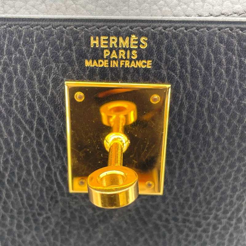 エルメス HERMES ケリー32 外縫い □C刻 ブラック×ゴールド金具 アルデンヌ レディース ハンドバッグ
