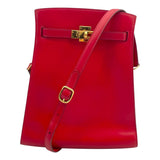 エルメス HERMES ケリースポーツPM ○U刻 ルージュヴィフ×ゴールド金具 ボックスカーフ レディース ショルダーバッグ