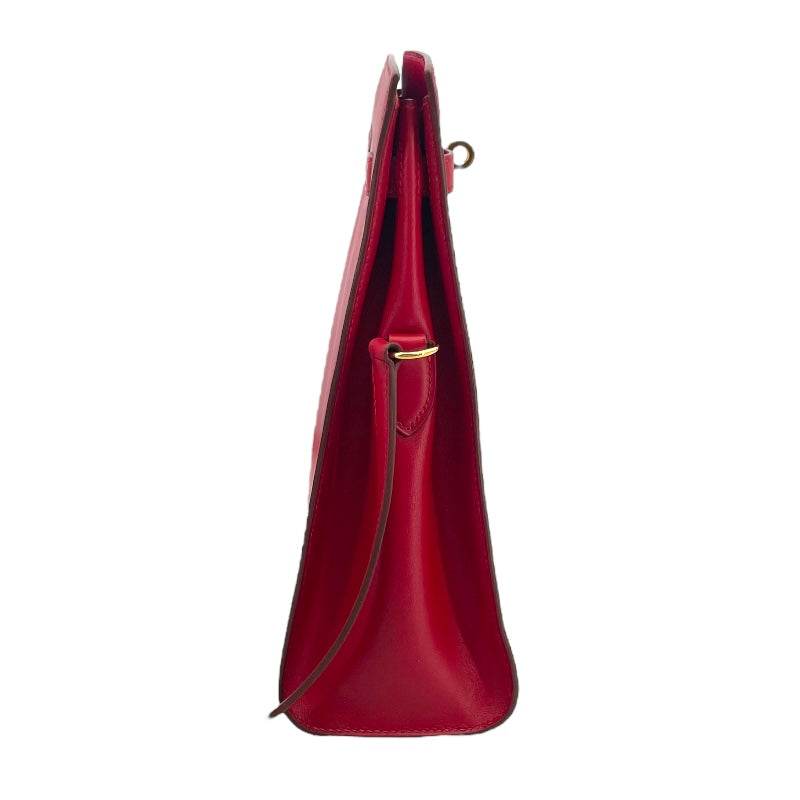 エルメス HERMES ケリースポーツPM ○U刻 ルージュヴィフ×ゴールド金具 ボックスカーフ レディース ショルダーバッグ