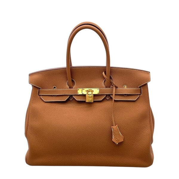 エルメス HERMES バーキン35 D刻 ゴールド×GD金具 トゴ レディース ハンドバッグ