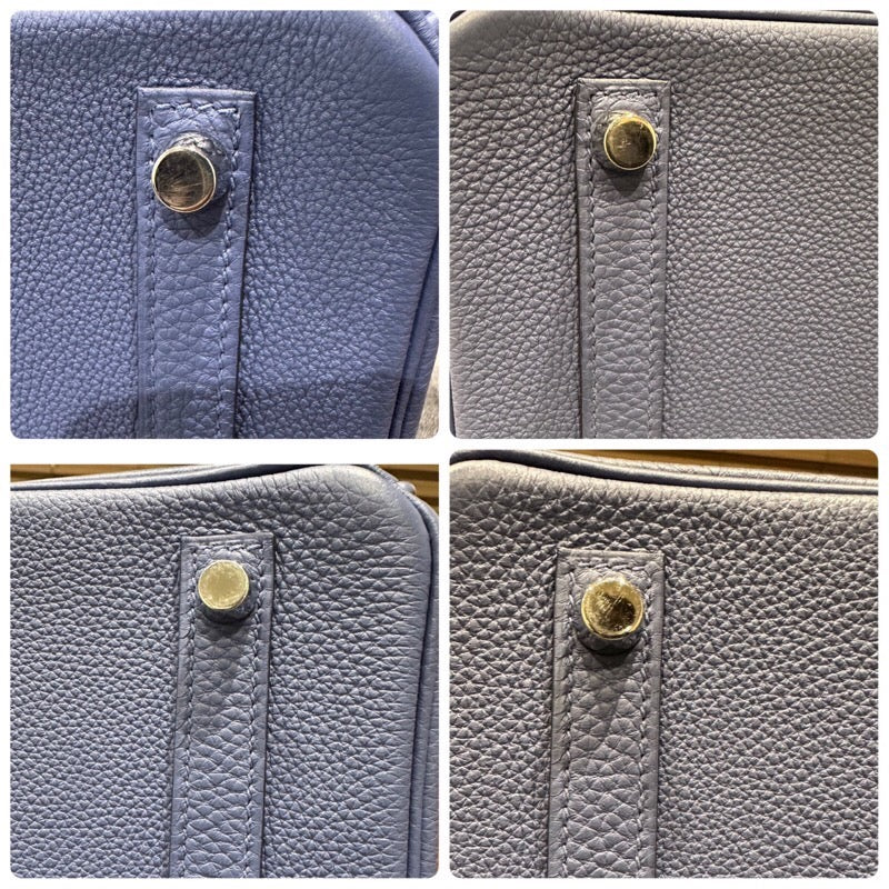 エルメス HERMES バーキン30 C刻 ブルーブライトン シルバー金具 トゴ レディース ハンドバッグ