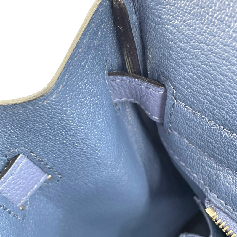 エルメス HERMES バーキン30 C刻 ブルーブライトン シルバー金具 トゴ レディース ハンドバッグ