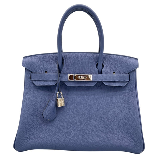 エルメス HERMES バーキン30 C刻 ブルーブライトン シルバー金具