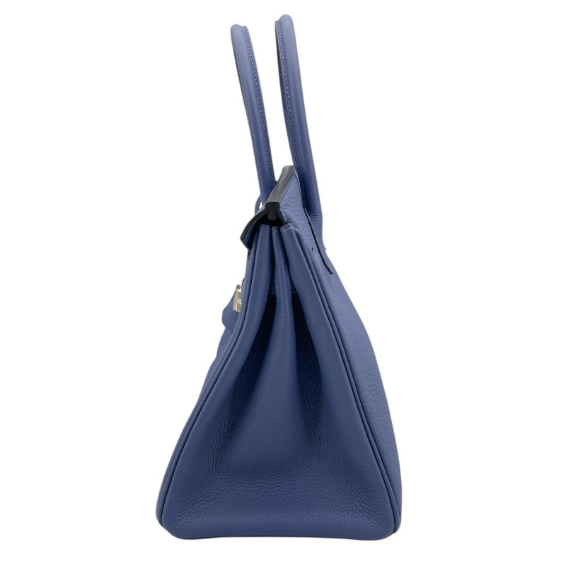 エルメス HERMES バーキン30 C刻 ブルーブライトン シルバー金具 トゴ レディース ハンドバッグ