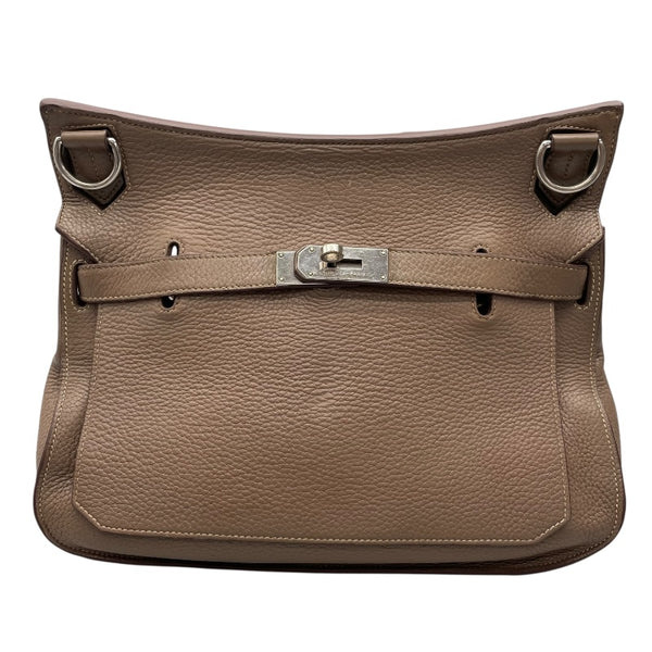 エルメス HERMES ジプシエール34 □Q刻 エトゥープ　シルバー金具 トリヨン レディース ショルダーバッグ