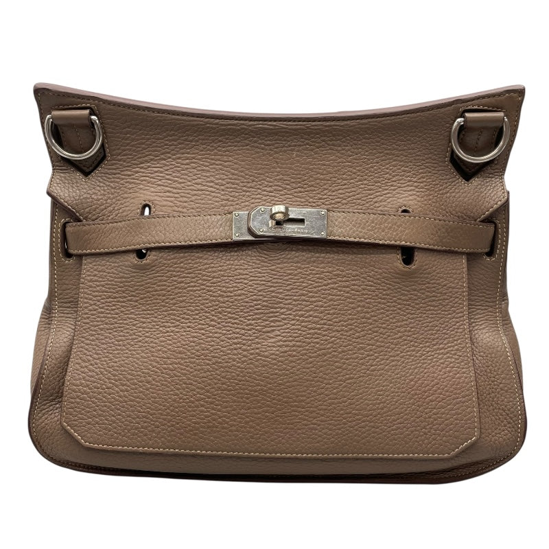 エルメス HERMES ジプシエール34 □Q刻 エトゥープ　シルバー金具 トリヨン レディース ショルダーバッグ