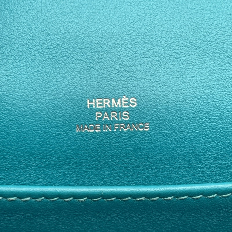 エルメス HERMES ポシェットケリー T刻 ブルーパオン　シルバ金具 スイフト レディース ハンドバッグ