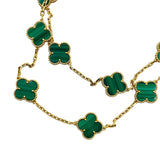 ヴァンクリーフ＆アーペル Van Cleef & Arpels ヴィンテージアルハンブラロングネックレス グリーン 750イエローゴールド/マラカイト ジュエリー