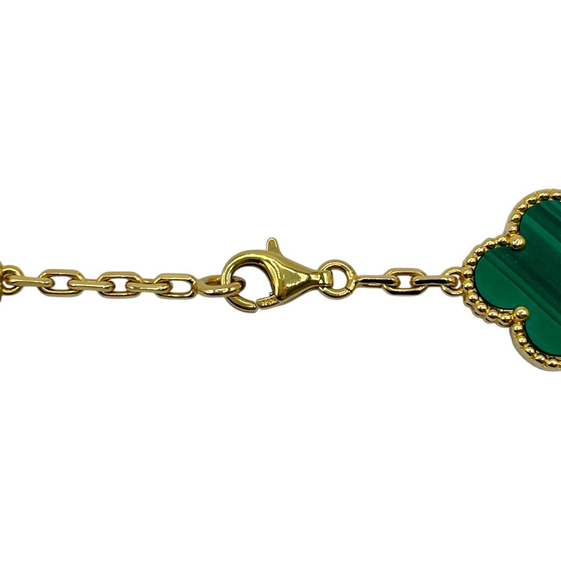 ヴァンクリーフ＆アーペル Van Cleef & Arpels ヴィンテージアルハンブラロングネックレス グリーン 750イエローゴールド/マラカイト ジュエリー