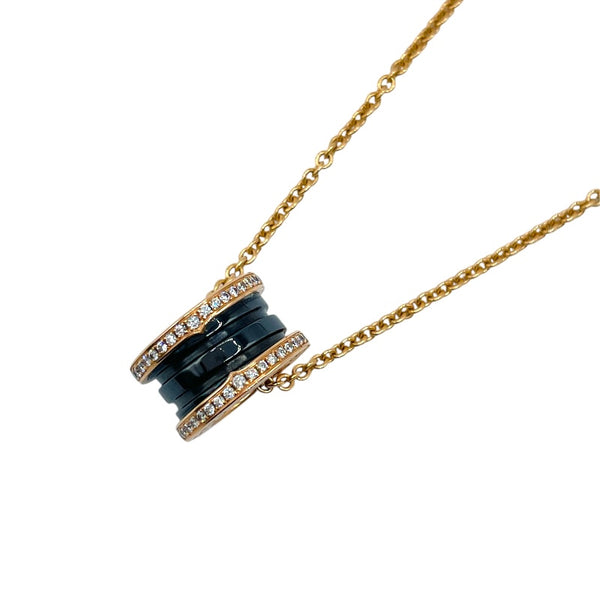 【ブルガリ限定品】 クラシック ローズゴールド ブラックセラミック ネックレス ブルガリ BVLGARI ビーゼロワンダイヤネックレス ブラック 750