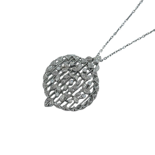 ミキモト MIKIMOTO ルーペネックレス シルバー K18ホワイトゴールド ダイヤモンド ジュエリー