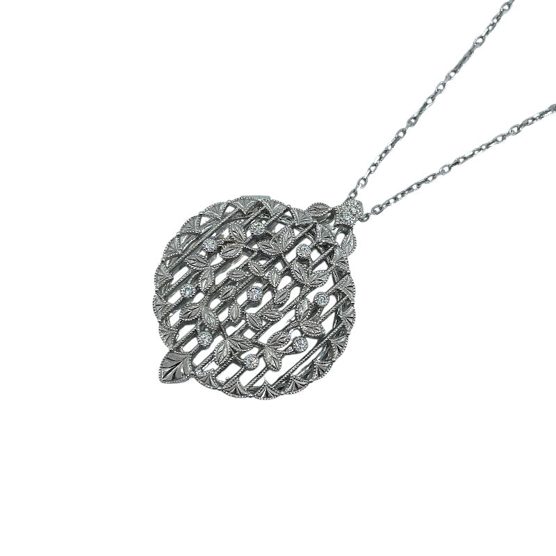 ミキモト MIKIMOTO ルーペネックレス シルバー K18ホワイトゴールド ダイヤモンド ジュエリー