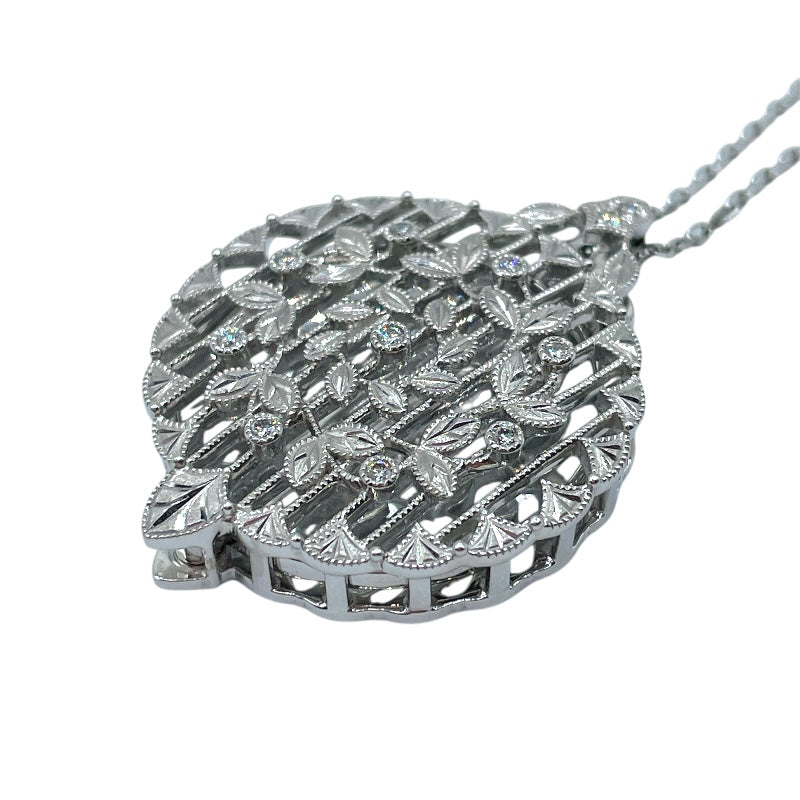 kk ミキモト　MIKIMOTO ペンダントルーペ　美品　シルバー　箱あり ミキモト MIKIMOTO ルーペネックレス シルバー K18ホワイト