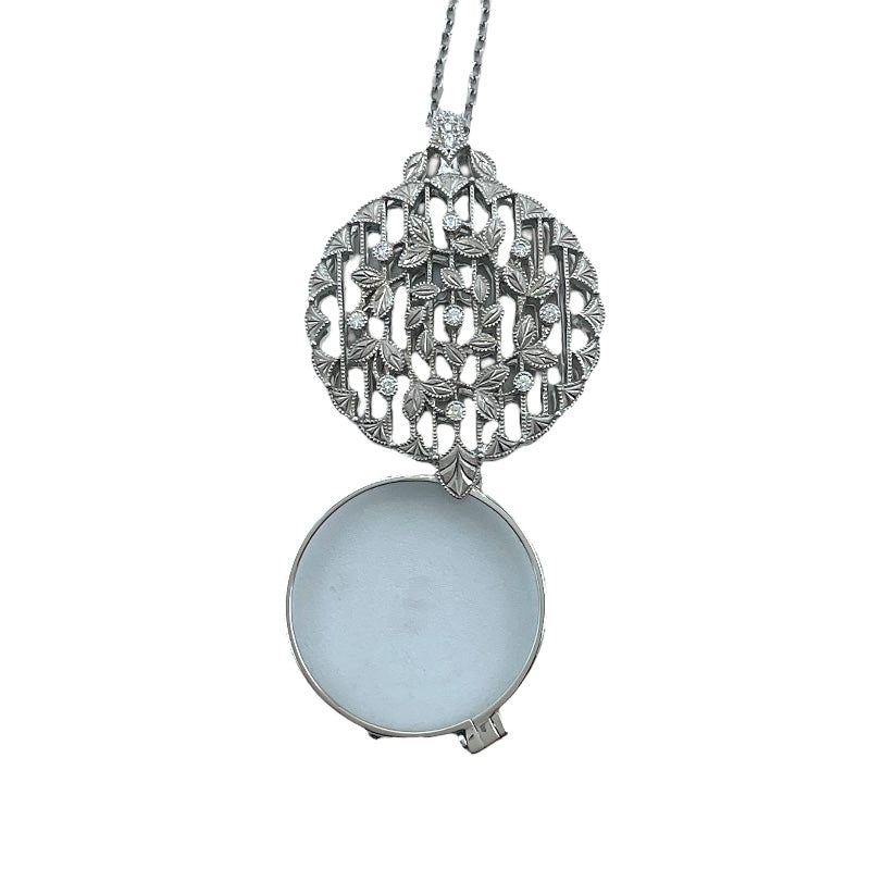 ミキモト MIKIMOTO ルーペネックレス シルバー K18ホワイト