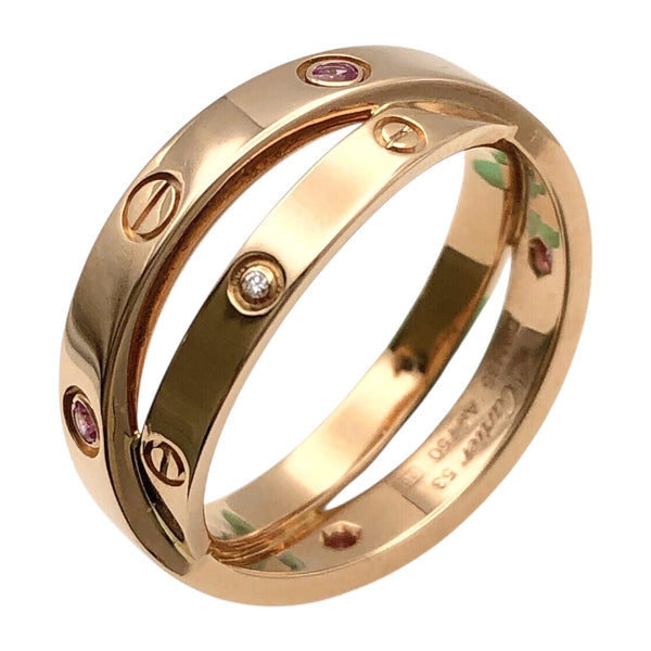 カルティエ Cartier ビーラブリング K18ピンクゴールド ダイヤモンド/ピンクサファイヤ ジュエリー