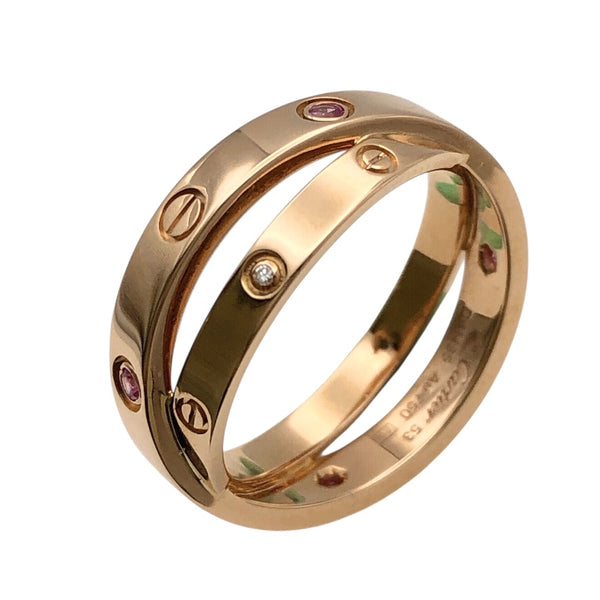 カルティエ Cartier ビーラブリング K18ピンクゴールド ダイヤモンド/ピンクサファイヤ ジュエリー