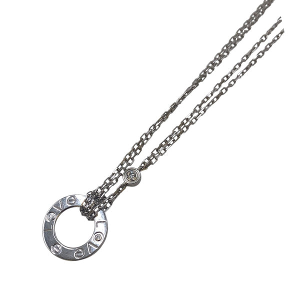 カルティエ Cartier ラブサークルネックレス2Pダイヤ 750WG ジュエリー