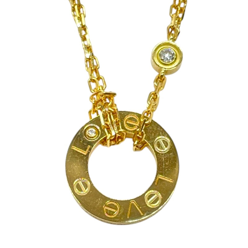 カルティエ Cartier ラブサークルネックレス２Pダイヤ 750YG/ダイヤモンド ジュエリー