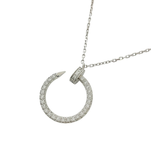 カルティエ Cartier ジュスト アン クル ダイヤモンド ネックレス K18WG ダイヤモンド ジュエリー
