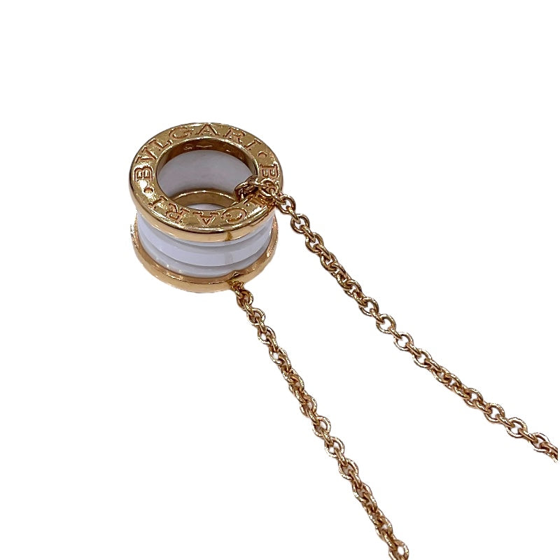 ブルガリ BVLGARI ビーゼロワン ネックレス ピンクゴールド K18PG ホワイトセラミック ジュエリー