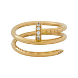 カルティエ Cartier ジュスト アン クル ダイヤリング SM ピンクゴールド K18PG ダイヤモンド ジュエリー