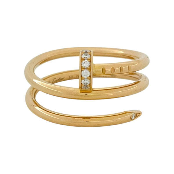 カルティエ Cartier ジュスト アン クル ダイヤリング SM ピンクゴールド K18PG ダイヤモンド ジュエリー