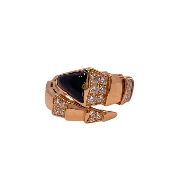 ブルガリ BVLGARI セルペンティヴァイパーリング 750PG/ダイヤモンド/オニキス ジュエリー