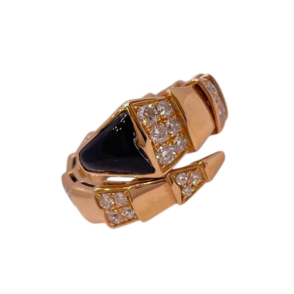 ブルガリ BVLGARI セルペンティヴァイパーリング 750PG/ダイヤモンド/オニキス ジュエリー