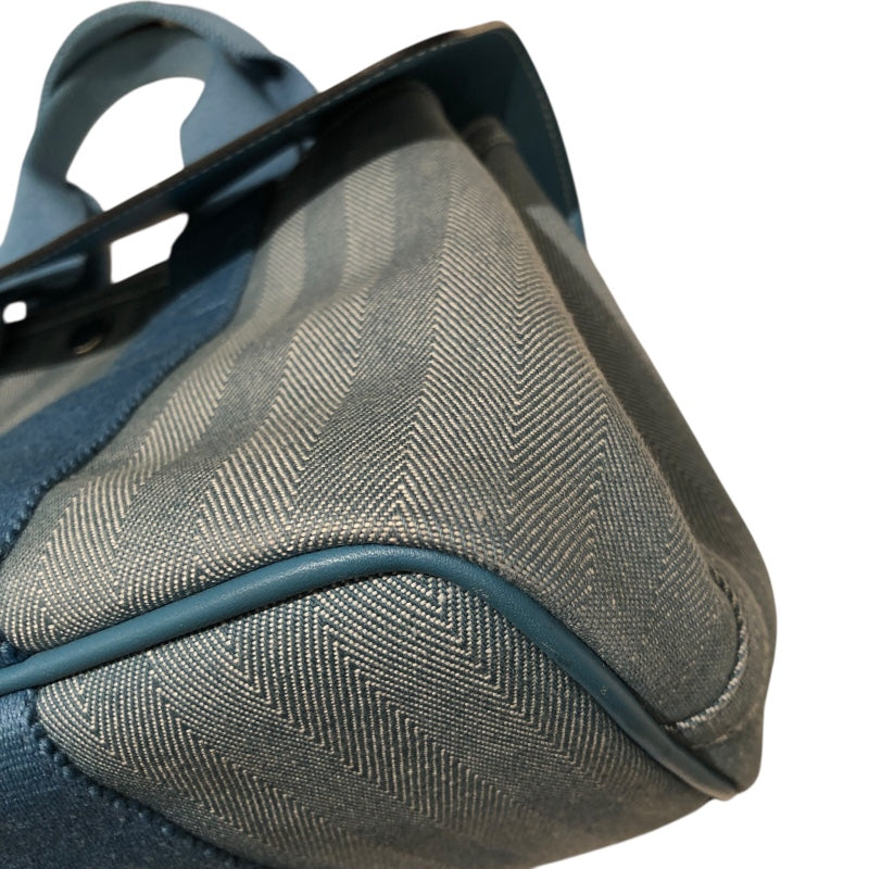 エルメス HERMES ヴァルパライソPM ブルージーン トワル/レザー レディース ハンドバッグ