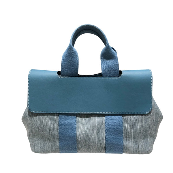 エルメス HERMES ヴァルパライソPM ブルージーン トワル/レザー レディース ハンドバッグ