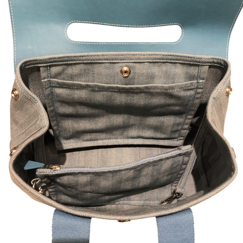 エルメス HERMES ヴァルパライソPM ブルージーン トワル/レザー レディース ハンドバッグ