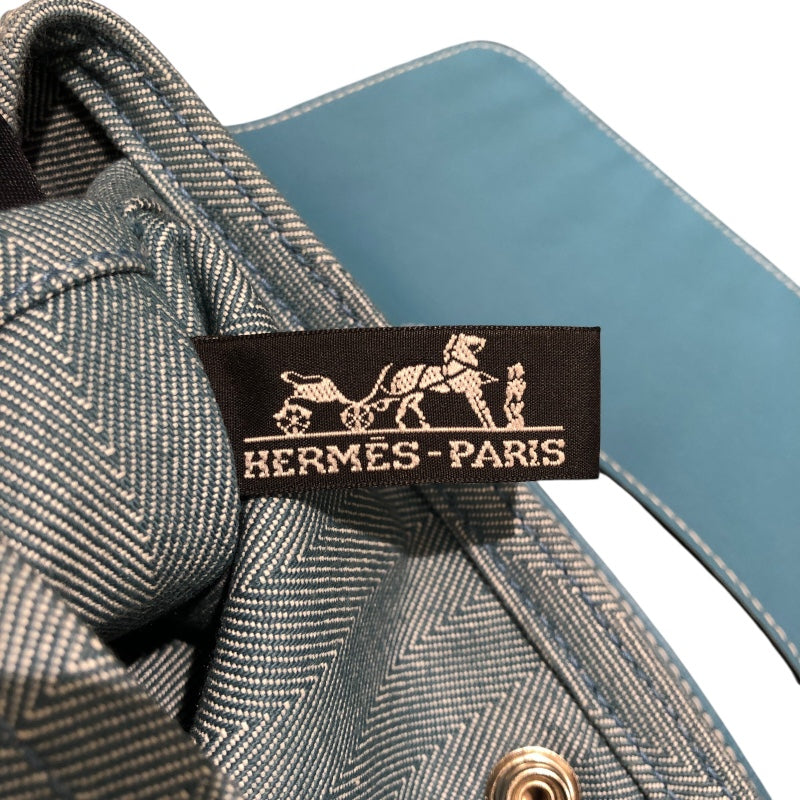 エルメス HERMES ヴァルパライソPM ブルージーン トワル/レザー レディース ハンドバッグ