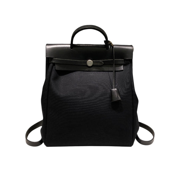 エルメス HERMES エールバッグアドPM □D刻 ブラックSV金具 トワル ユニセックス リュック・デイパック