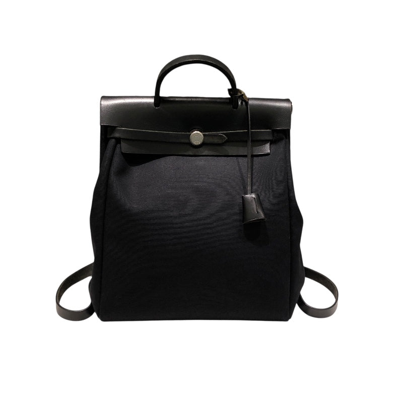 エルメス HERMES エールバッグアドPM □D刻 ブラックSV金具 トワル ユニセックス リュック・デイパック