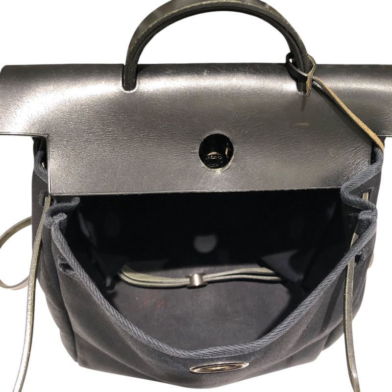 エルメス HERMES エールバッグアドPM □D刻 ブラックSV金具 トワル ユニセックス リュック・デイパック