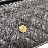 シャネル CHANEL マトラッセ　チェーンウォレット ブラック キャビアスキン レディース ショルダーバッグ