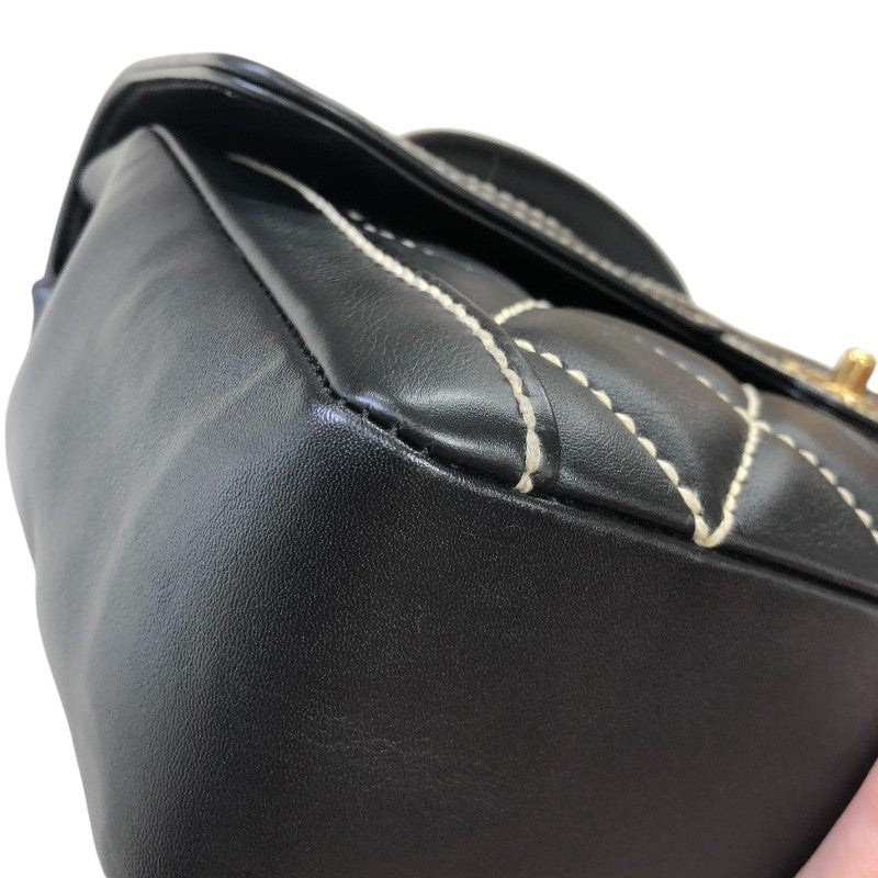 シャネル CHANEL ワイルドステッチハンドバッグ ブラック ゴールド金具 カーフ レディース ハンドバッグ