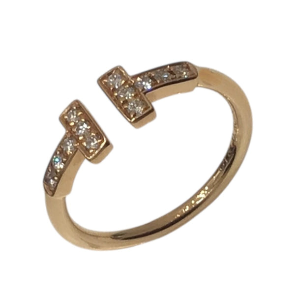 ティファニー TIFFANY＆CO Tワイヤーダイヤリング ピンクゴールド