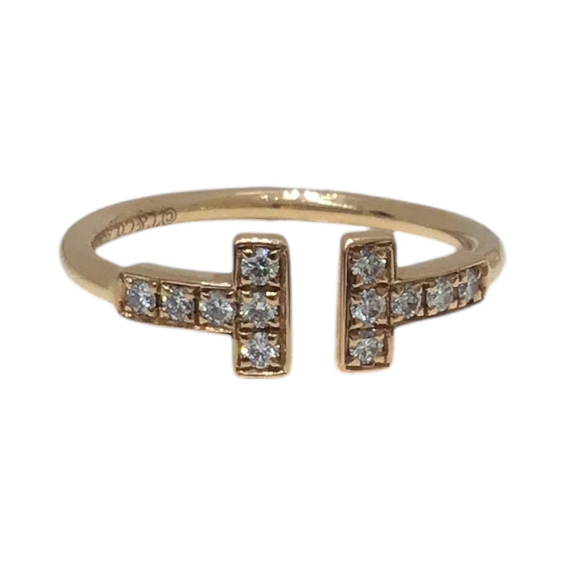 ティファニー TIFFANY＆CO Tワイヤーダイヤリング ピンクゴールド AU750 ジュエリー