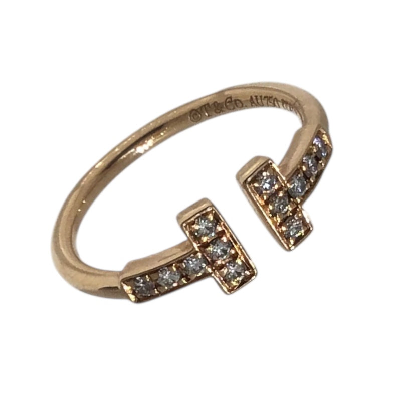 ティファニー TIFFANY＆CO Tワイヤーダイヤリング ピンクゴールド AU750 ジュエリー