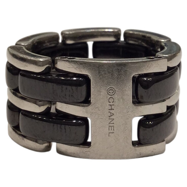 シャネル CHANEL ウルトラコレクションリング シルバー 750WG×黒セラミック ジュエリー