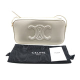 セリーヌ CELINE キュイルトリオンフ　カメラバック 199183 ホワイト・ゴールド金具 カーフ カーフ レディース ショルダーバッグ