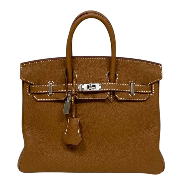 エルメス HERMES バーキン25 W刻 ゴールド シルバー金具 トゴ レディース ハンドバッグ