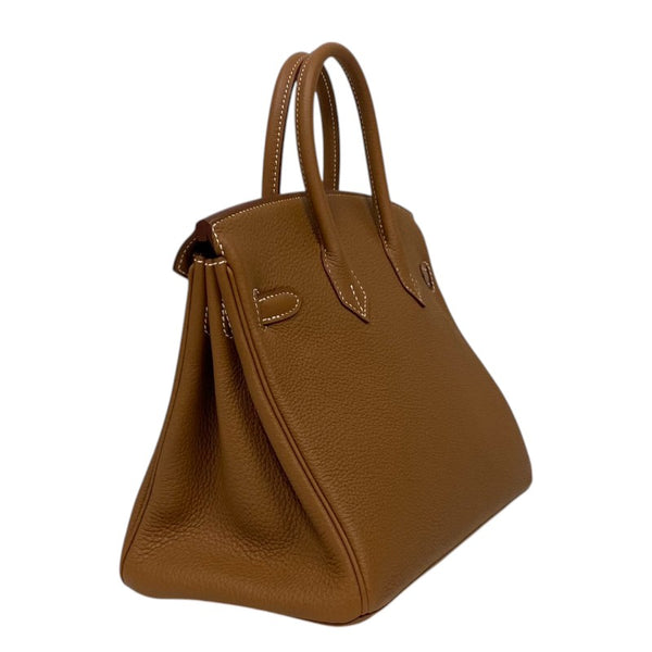 エルメス HERMES バーキン25 W刻 ゴールド シルバー金具 トゴ レディース ハンドバッグ